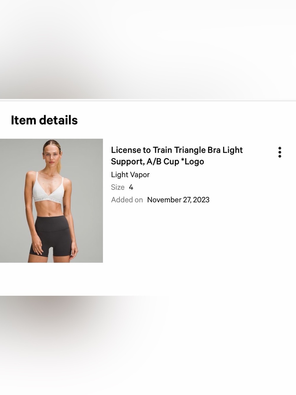 lululemon License to Train Triangle Bra Light
Support, A/B Cup *Logo - Picture 6 of 6